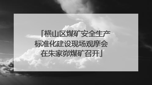 横山区煤矿安全生产标准化建设现场观摩会在朱家峁煤矿召开