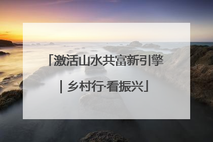 激活山水共富新引擎｜乡村行·看振兴