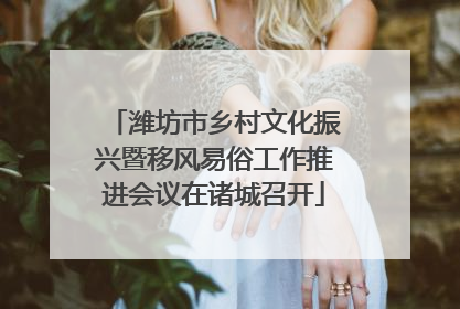 潍坊市乡村文化振兴暨移风易俗工作推进会议在诸城召开