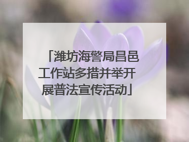 潍坊海警局昌邑工作站多措并举开展普法宣传活动