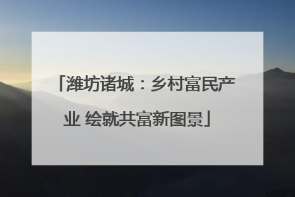 潍坊诸城：乡村富民产业 绘就共富新图景