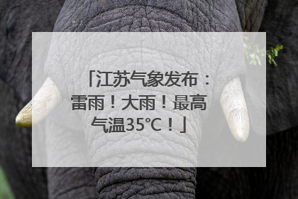 江苏气象发布：雷雨！大雨！最高气温35℃！