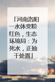 河南洛阳一水体变粉红色，生态环境局：为死水，正抽干处置