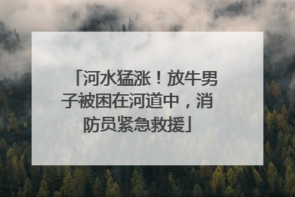 河水猛涨！放牛男子被困在河道中，消防员紧急救援