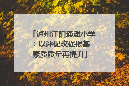 泸州江阳通滩小学：以评促改强根基 素质质量再提升