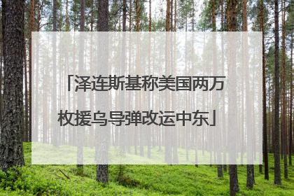 泽连斯基称美国两万枚援乌导弹改运中东
