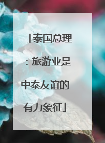 泰国总理：旅游业是中泰友谊的有力象征