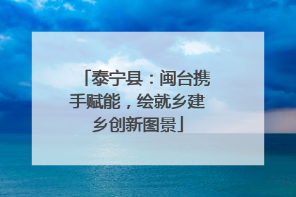 泰宁县：闽台携手赋能，绘就乡建乡创新图景