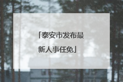 泰安市发布最新人事任免