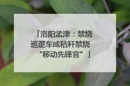 洛阳孟津：禁烧巡逻车成秸秆禁烧“移动先锋官”
