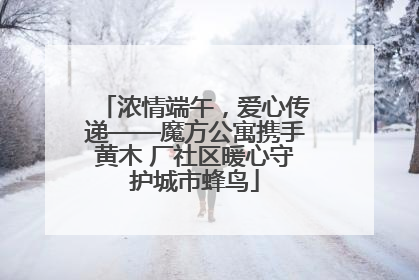 浓情端午，爱心传递——魔方公寓携手黄木 厂社区暖心守护城市蜂鸟