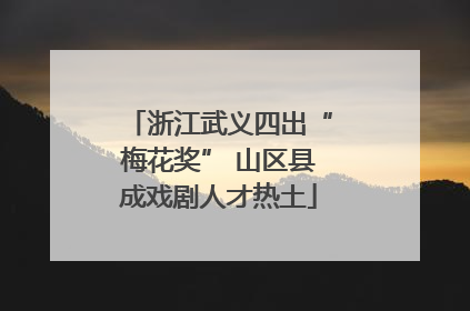 浙江武义四出“梅花奖” 山区县成戏剧人才热土