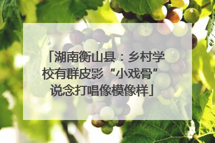 湖南衡山县：乡村学校有群皮影“小戏骨” 说念打唱像模像样