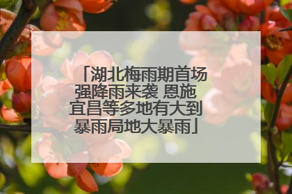 湖北梅雨期首场强降雨来袭 恩施宜昌等多地有大到暴雨局地大暴雨