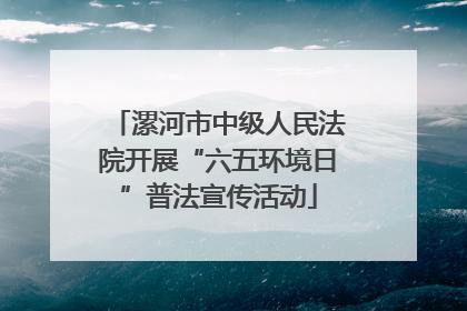 漯河市中级人民法院开展“六五环境日”普法宣传活动