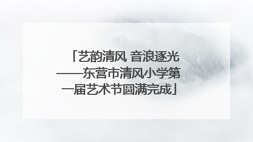 艺韵清风 音浪逐光——东营市清风小学第一届艺术节圆满完成