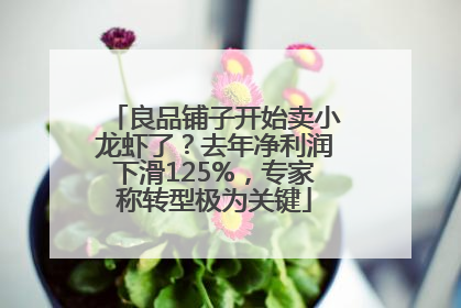 良品铺子开始卖小龙虾了？去年净利润下滑125%，专家称转型极为关键