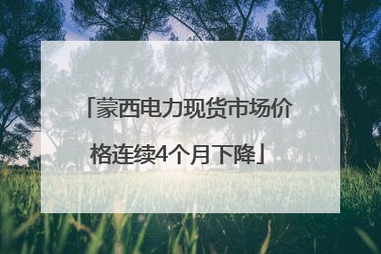 蒙西电力现货市场价格连续4个月下降