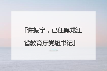 许振宇，已任黑龙江省教育厅党组书记