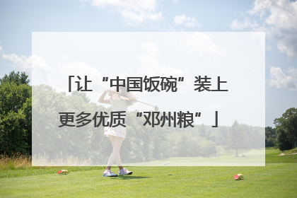 让“中国饭碗”装上更多优质“邓州粮”