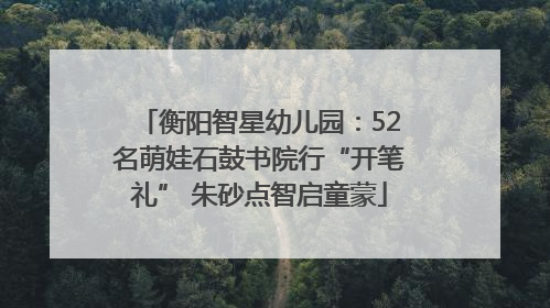衡阳智星幼儿园：52名萌娃石鼓书院行“开笔礼” 朱砂点智启童蒙