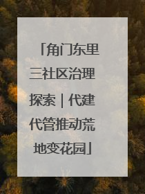 角门东里三社区治理探索｜代建代管推动荒地变花园