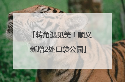 转角遇见美！顺义新增2处口袋公园