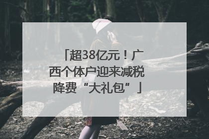 超38亿元！广西个体户迎来减税降费“大礼包”
