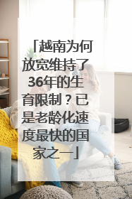 越南为何放宽维持了36年的生育限制？已是老龄化速度最快的国家之一