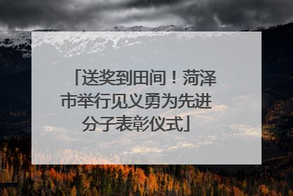 送奖到田间！菏泽市举行见义勇为先进分子表彰仪式