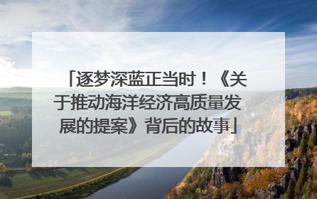 逐梦深蓝正当时！《关于推动海洋经济高质量发展的提案》背后的故事