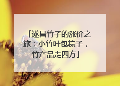 遂昌竹子的涨价之旅：小竹叶包粽子，竹产品走四方