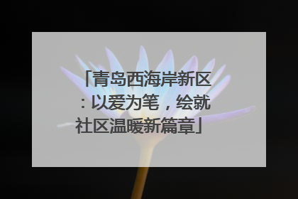 青岛西海岸新区：以爱为笔，绘就社区温暖新篇章