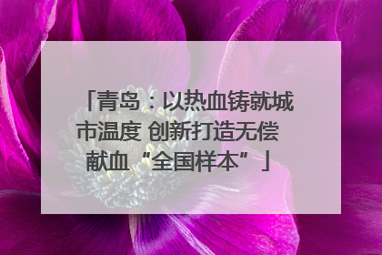 青岛：以热血铸就城市温度 创新打造无偿献血“全国样本”