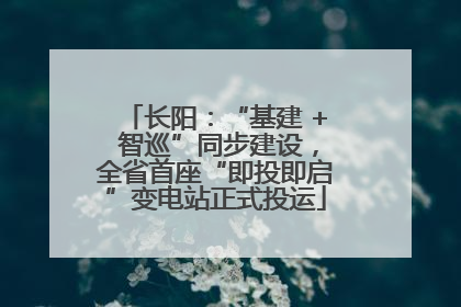 长阳：“基建 + 智巡”同步建设，全省首座“即投即启”变电站正式投运