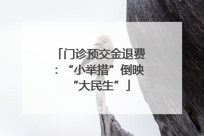 门诊预交金退费：“小举措”倒映“大民生”