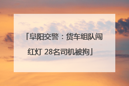 阜阳交警：货车组队闯红灯 28名司机被拘