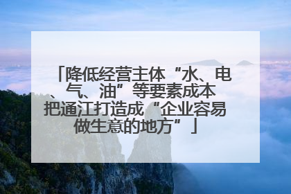 降低经营主体“水、电、气、油”等要素成本 把通江打造成“企业容易做生意的地方”