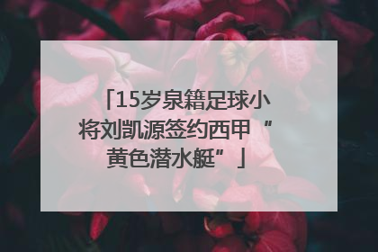 15岁泉籍足球小将刘凯源签约西甲“黄色潜水艇”