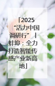 2025“活力中国调研行”丨蚌埠：全力打造智能传感产业新高地