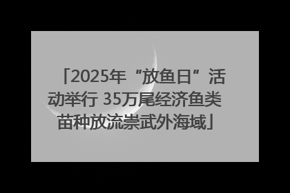 2025年“放鱼日”活动举行 35万尾经济鱼类苗种放流崇武外海域