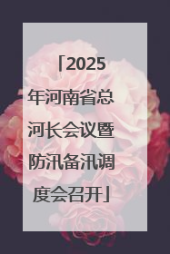 2025年河南省总河长会议暨防汛备汛调度会召开