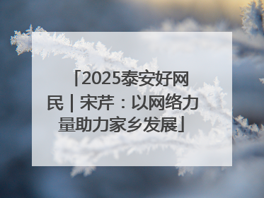 2025泰安好网民｜宋芹：以网络力量助力家乡发展