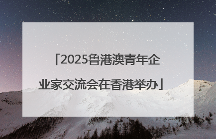 2025鲁港澳青年企业家交流会在香港举办