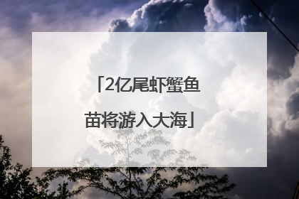 2亿尾虾蟹鱼苗将游入大海