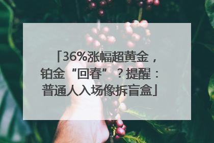 36%涨幅超黄金，铂金“回春”？提醒：普通人入场像拆盲盒