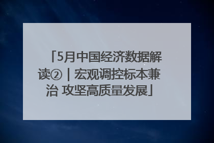 5月中国经济数据解读②｜宏观调控标本兼治 攻坚高质量发展